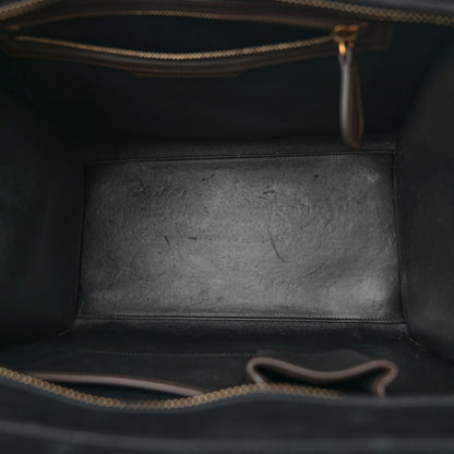 Celine Elephant Calfskin Mini Tri-Color Luggage Indigo 5 of 10