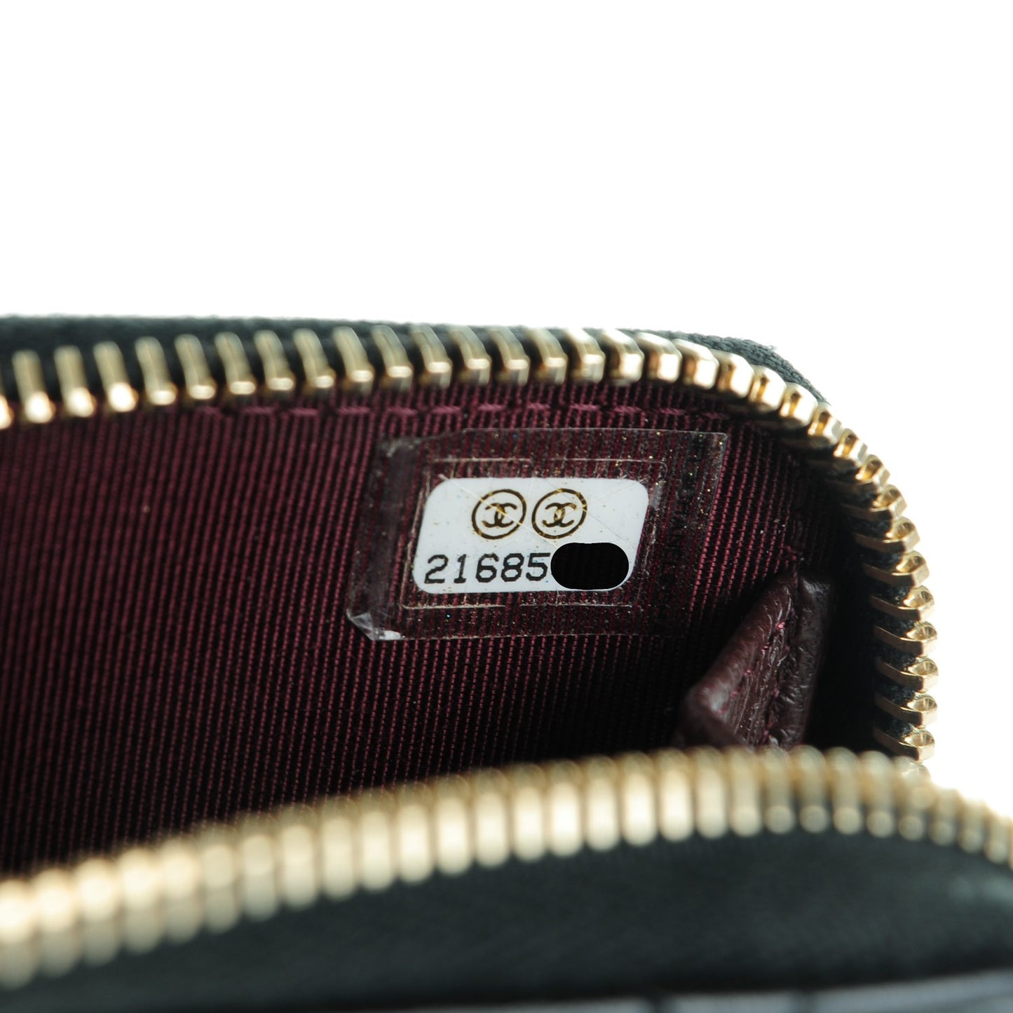 Lambskin Quilted Zip Around Coin Purse Wallet Black