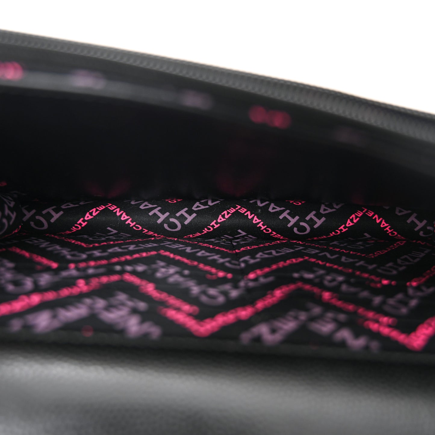 Caviar Quilted Studded CC Wallet on Chain WOC Black