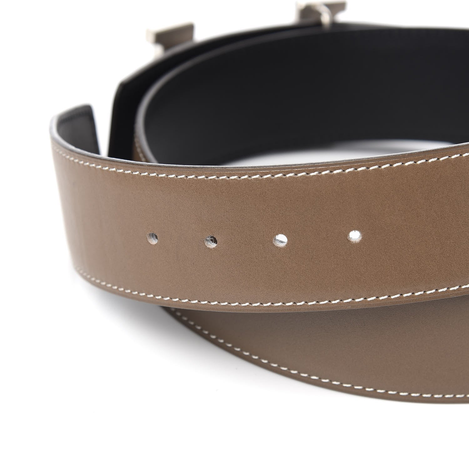 Hermes Box Swift 42mm Constance H Belt 90 Etoupe Black 4 of 7