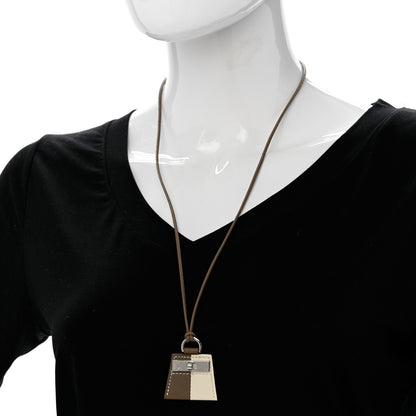 Hermes Swift Monpetit Small Kelly Pendant Necklace Etoupe Nata 2 of 6