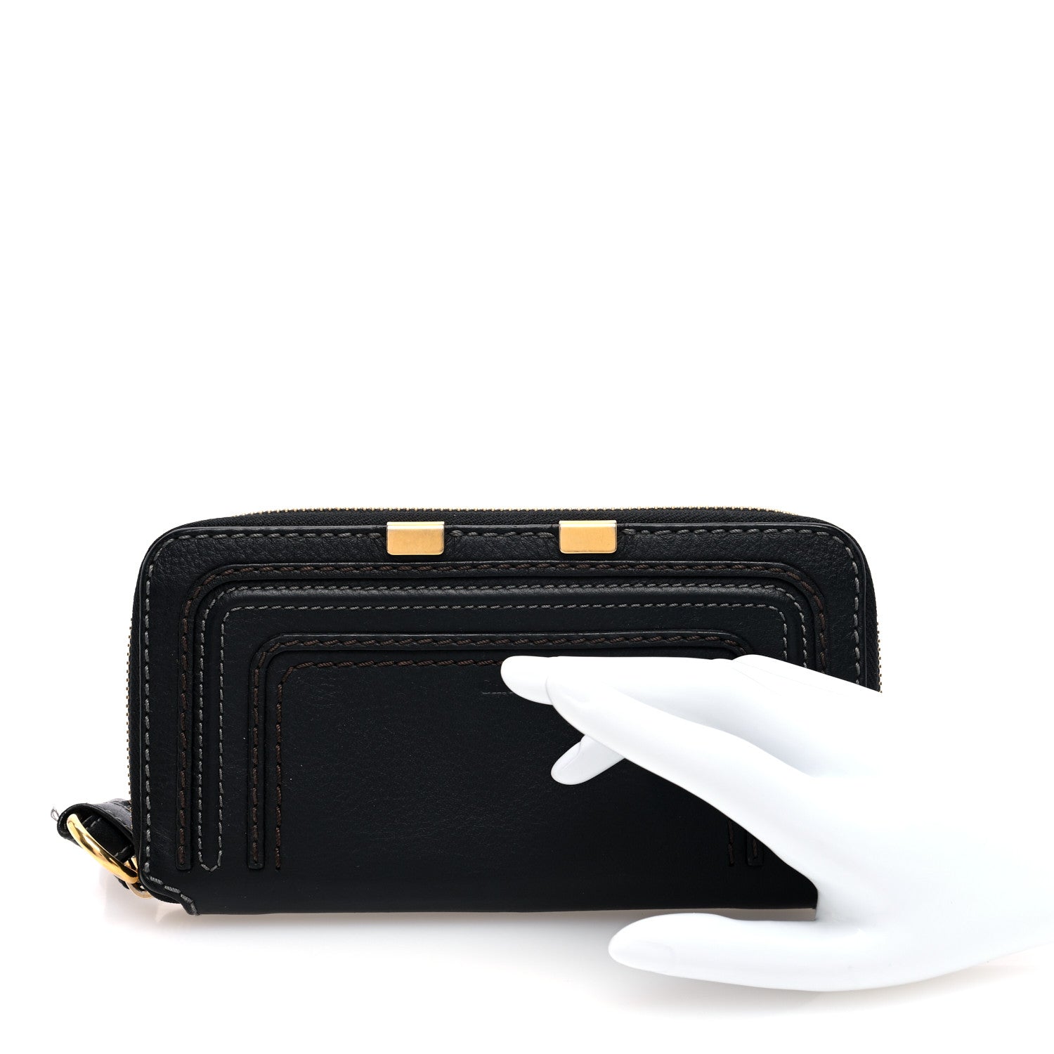 Chloe Grained Calfskin Marcie Long Zip Around Wallet Black 2 of 7