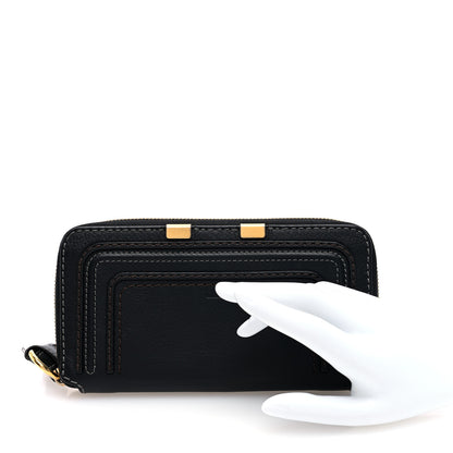 Chloe Grained Calfskin Marcie Long Zip Around Wallet Black 2 of 7