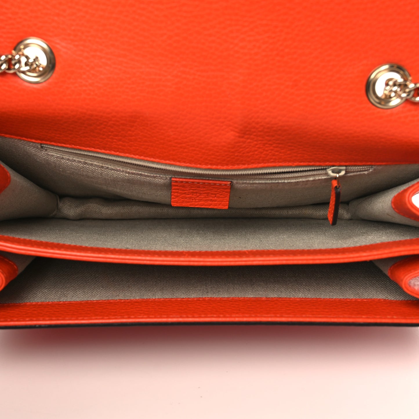 Dollar Calfskin Interlocking G Shoulder Bag Sun Orange