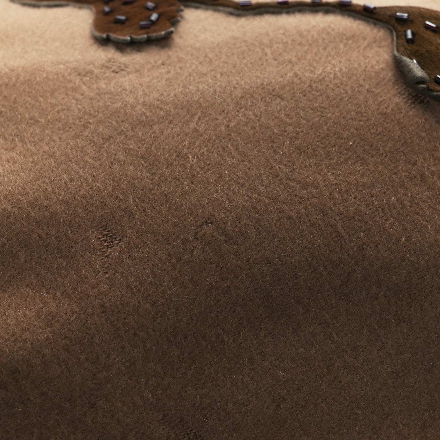 Fendi Wool Pony Hair Flower Applique Baguette Brown 14 of 14
