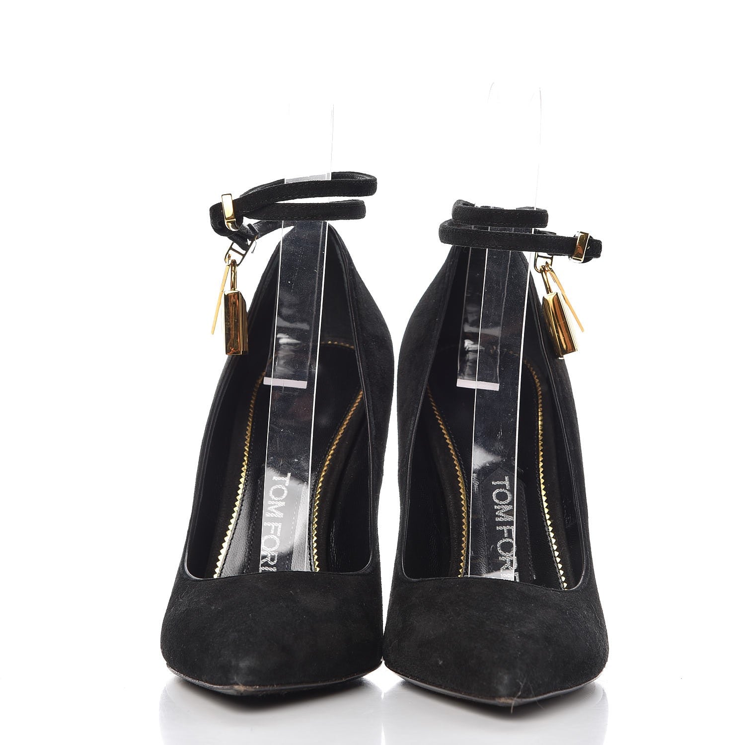 Tom Ford Suede Ankle-Lock Pumps 35 Black 2 of 12