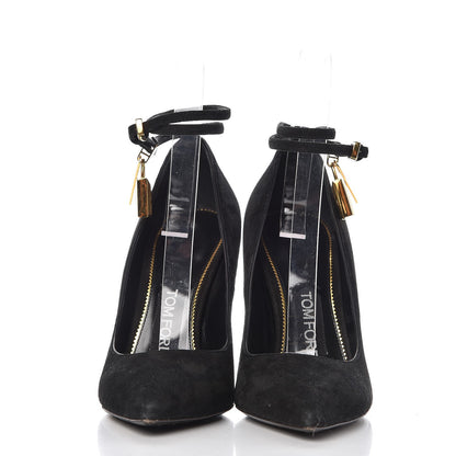 Tom Ford Suede Ankle-Lock Pumps 35 Black 2 of 12