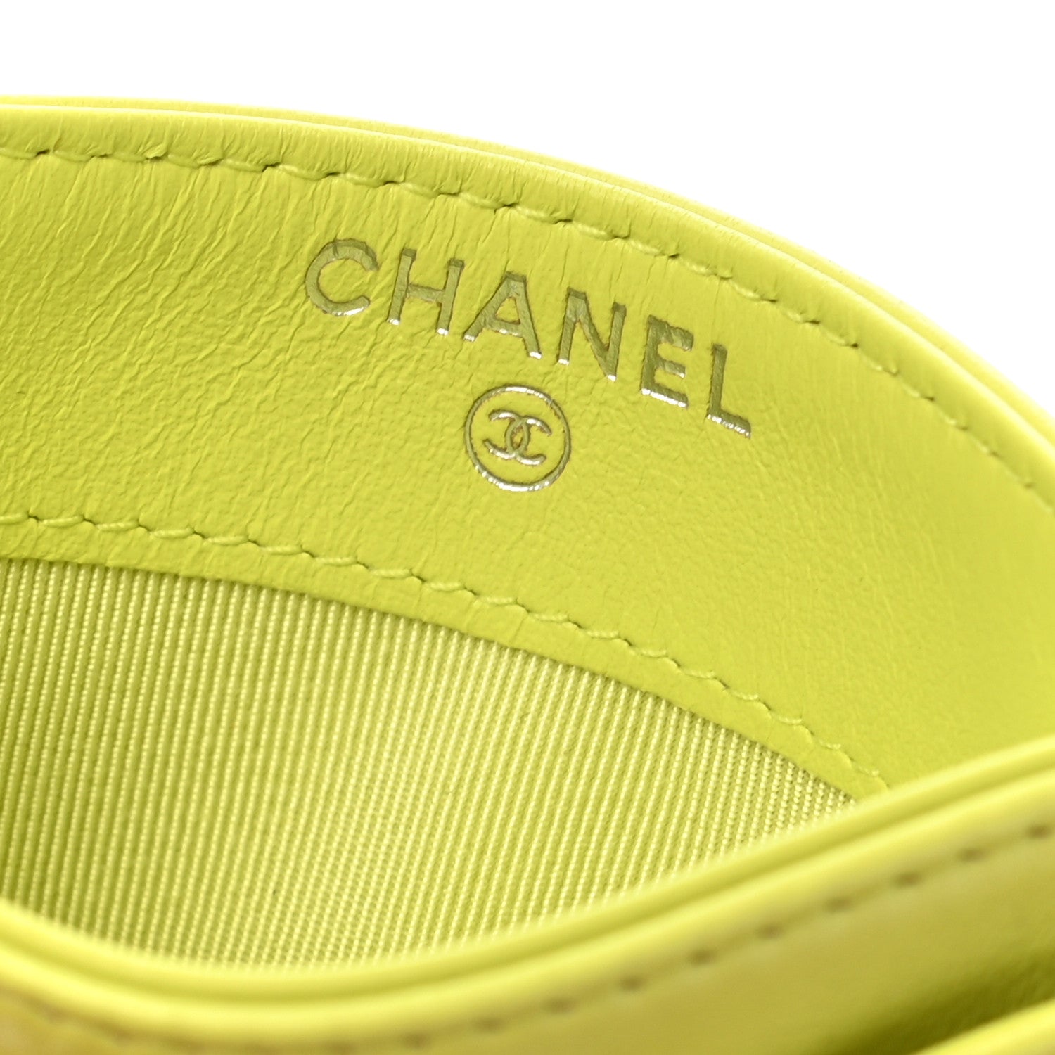 Chanel Lambskin Quilted Card Holder Yellow 6 of 8