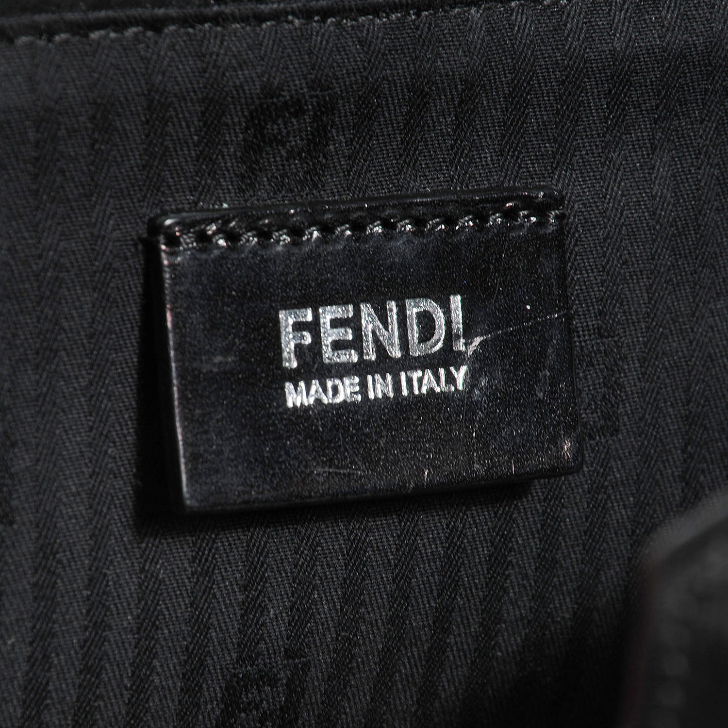 Fendi Vitello Elite Calfskin Colorblock Petite 2Jours Tote Black Multicolor White Argento 6 of 8