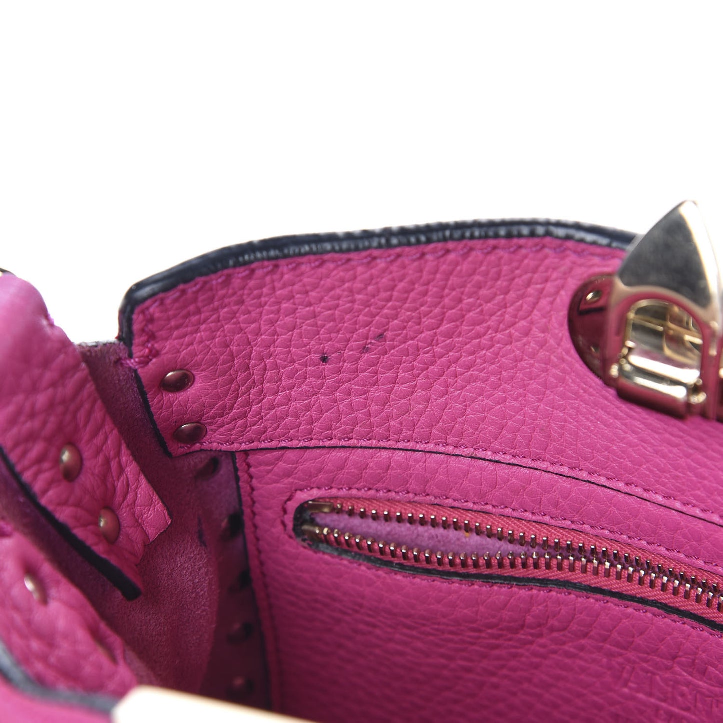 Pebbled Calfskin Mini Rockstud Flip-Lock Messenger Bag Pink Orchid