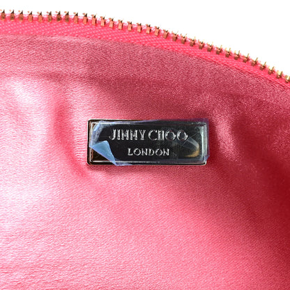 Jimmy Choo Satin Bead Embellished Callie Fringe Tassel Chain Evening Bag Pink 6 of 10
