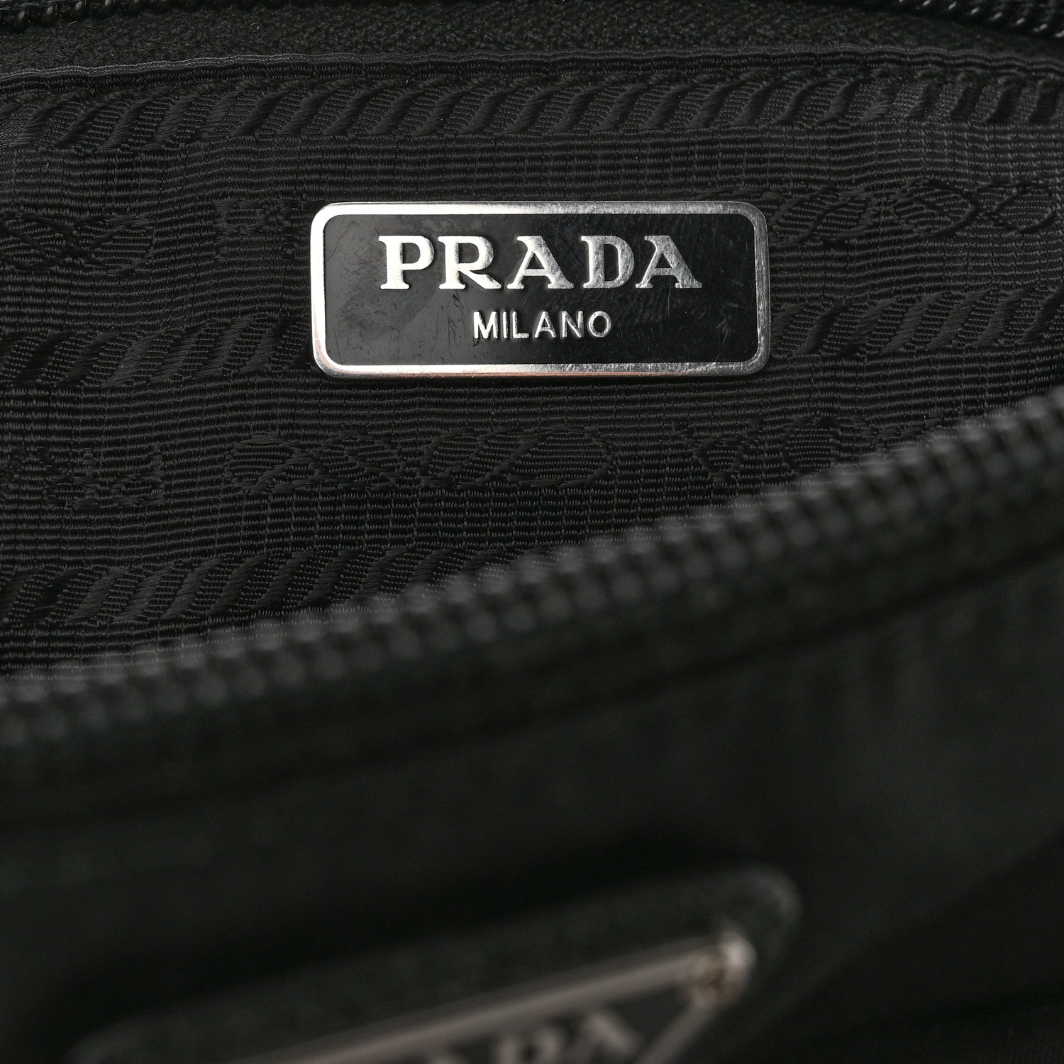 Prada Tessuto Nylon Saffiano Wristlet Black 5 of 6