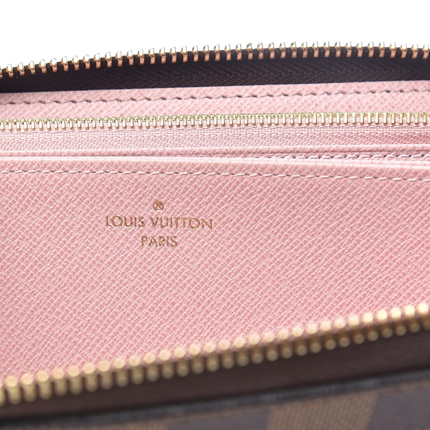 Damier Ebene Zippy Wallet Rose Ballerine