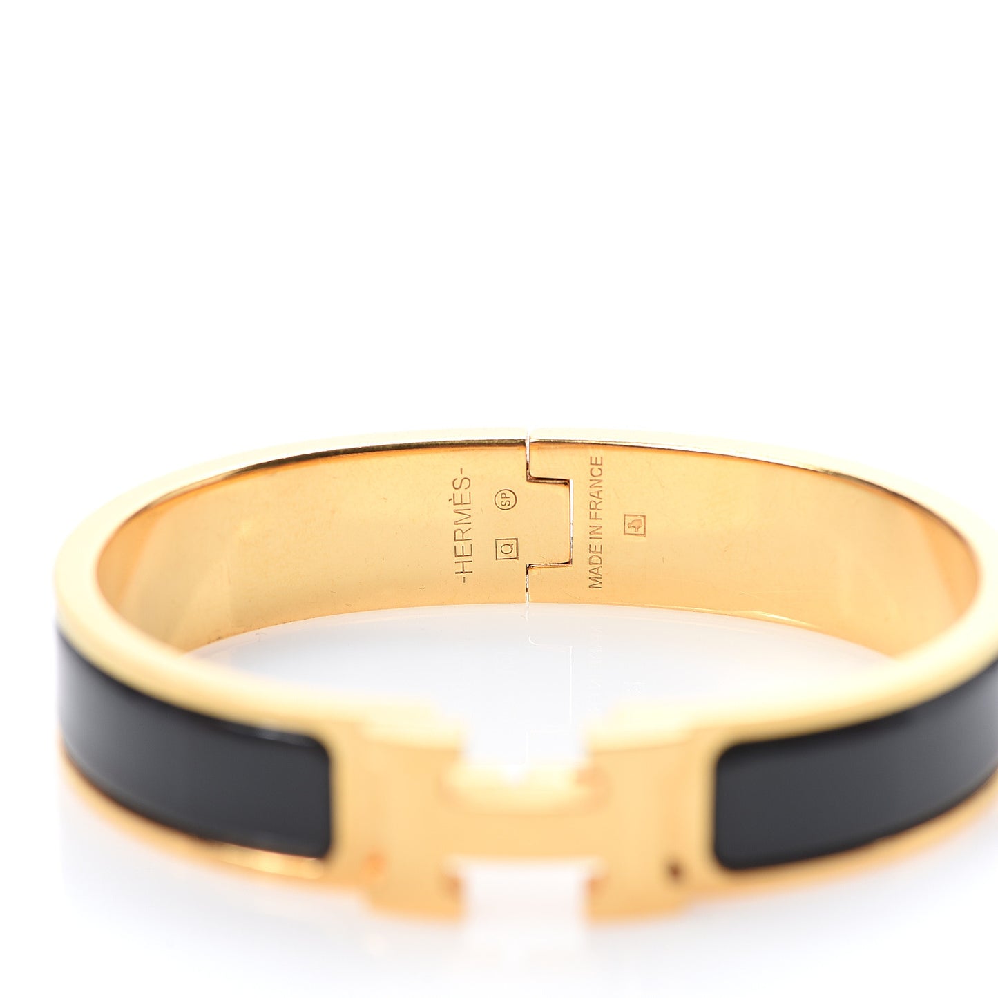 Enamel Narrow Clic Clac H Bracelet PM Black