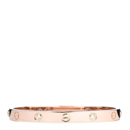 Cartier 18K Pink Gold 4 Diamond LOVE Bracelet 17 1 of 5