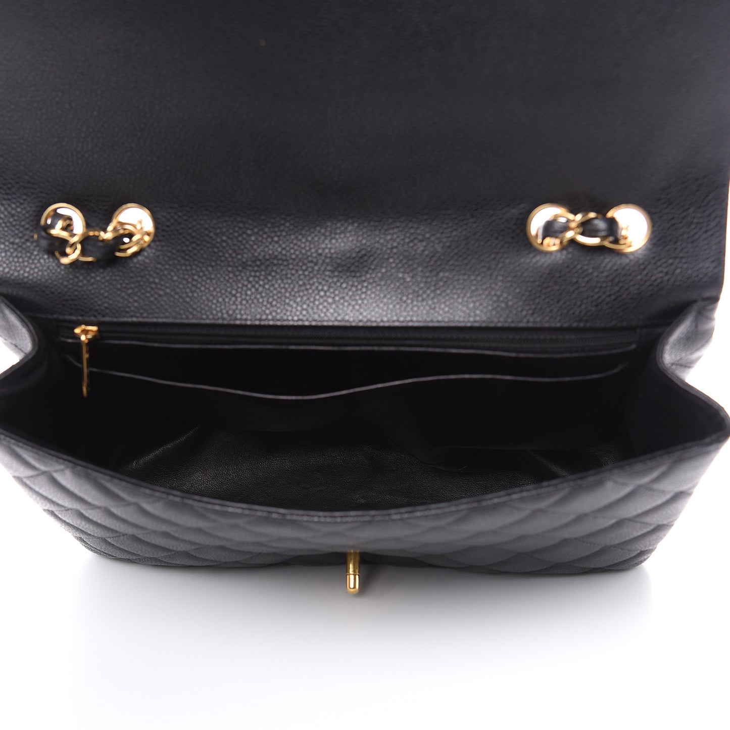 Caviar Quilted Jumbo Single Flap Black