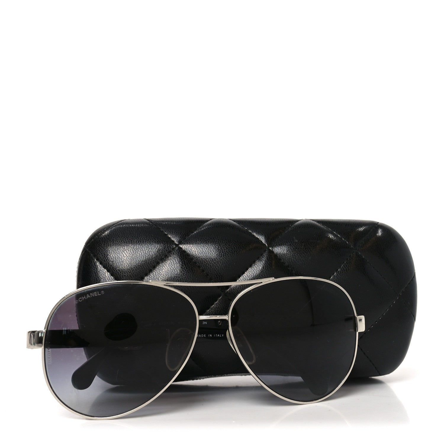 Chanel Lambskin Quilted CC 4195-Q Sunglasses Silver 7 of 7