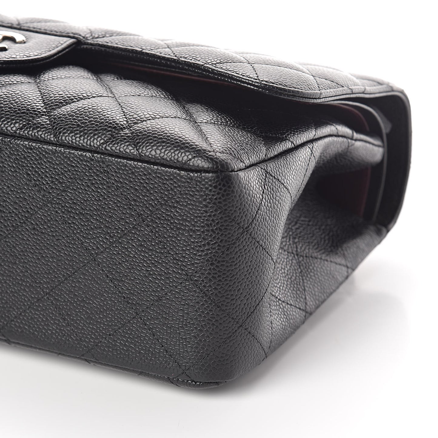 Caviar Quilted Jumbo Double Flap Black