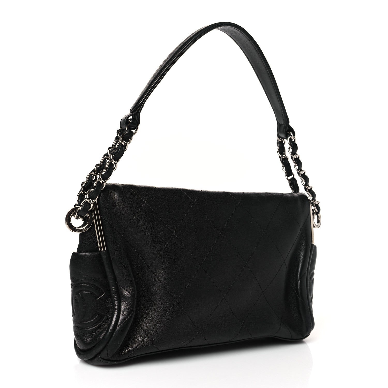 Chanel Lambskin Stitched Small Ultimate Soft Tote Black 3 of 9