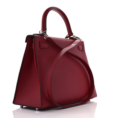 Hermes Epsom Verso Kelly Sellier 28 Rouge Grenat Rose Pourpe 3 of 8