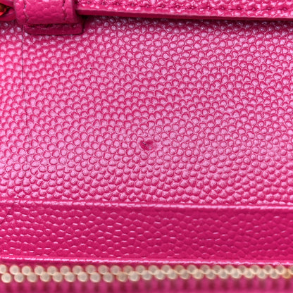 Saint Laurent Grain De Poudre Matelasse Chevron Monogram Chain Wallet Bubblegum 12 of 12