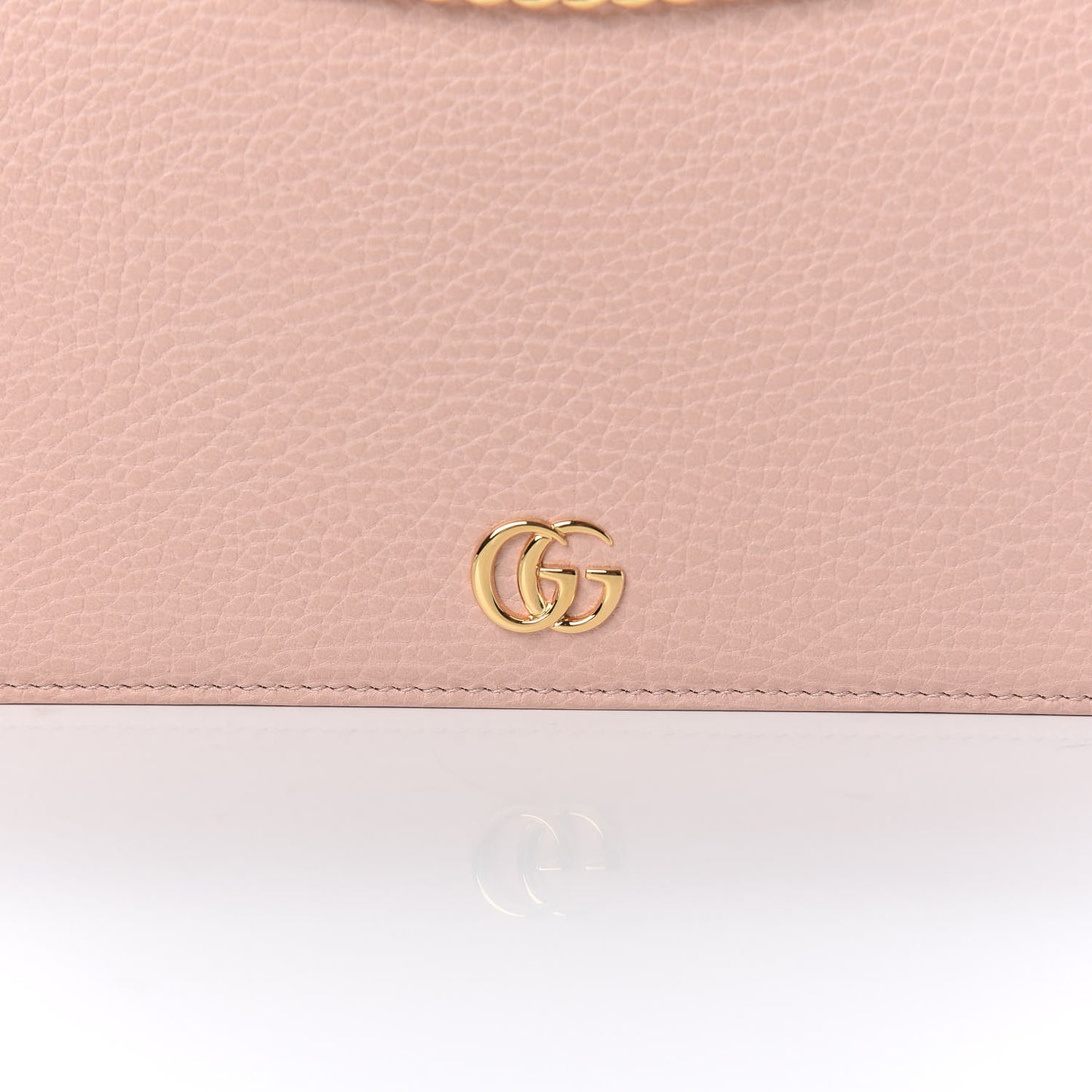 Dollar Calfskin Mini GG Marmont Chain Wallet Perfect Pink