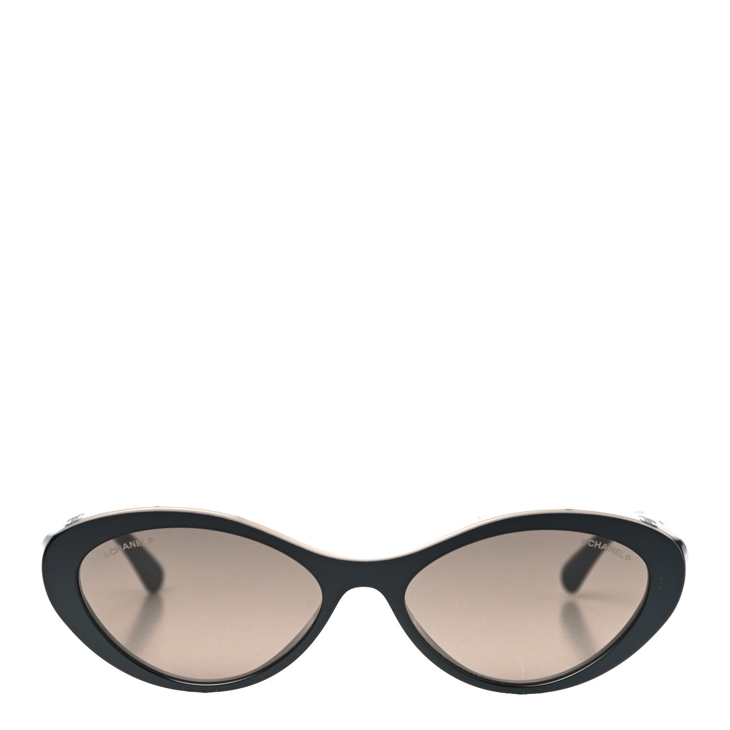 Chanel Acetate Oval Sunglasses 5416-A Black Beige 4 of 7