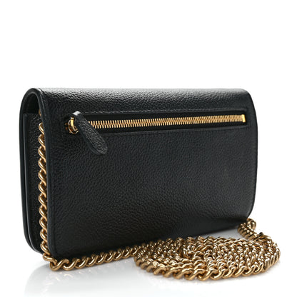 Balenciaga Grained Calfskin Logo Cash Phone Holder Wallet On Chain Black White 3 of 10