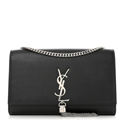 Saint Laurent Smooth Calfskin Medium Classic Monogram Kate Tassel Satchel Black 1 of 11