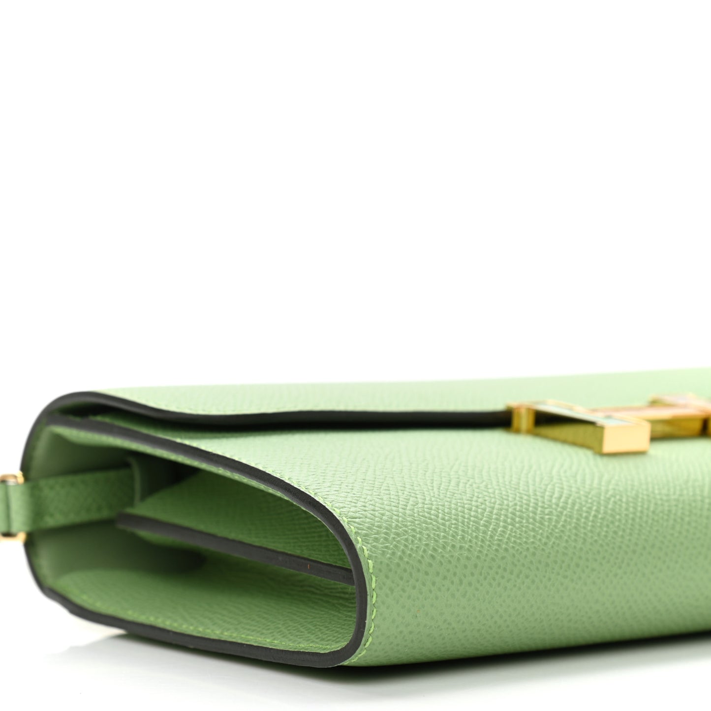 Epsom Alligator Lizard Constance Wallet To Go Vert Criquet Cactus Beige Sable Ombre