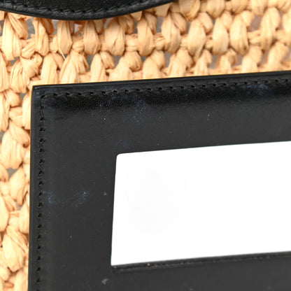 Balenciaga Raffia Calfskin Panier Basket Tote Natural 12 of 12