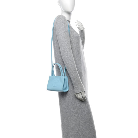 Vegan Leather Small Shopping Bag Pool Blue