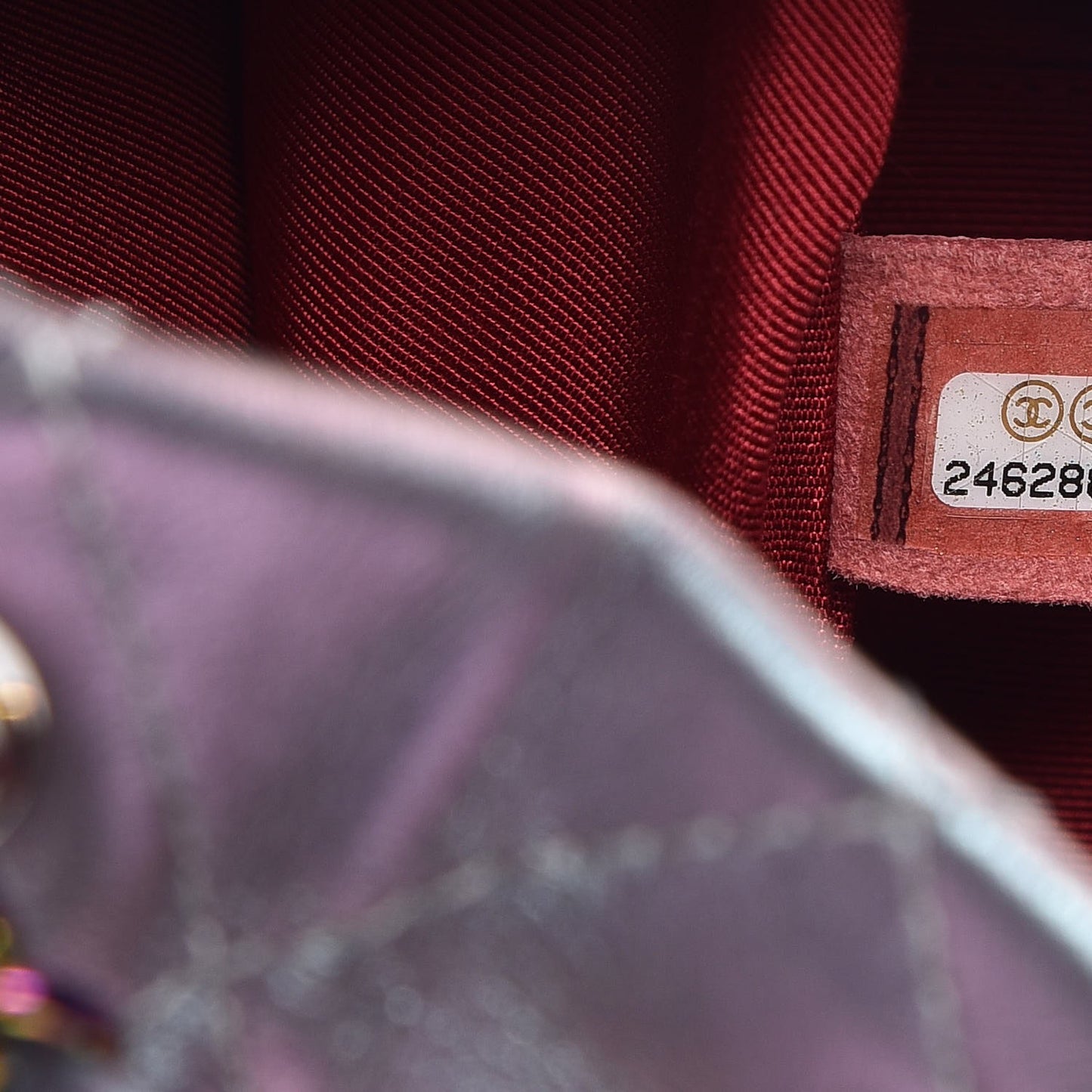 Iridescent Lambskin Calfskin Quilted Gabrielle Backpack Light Purple