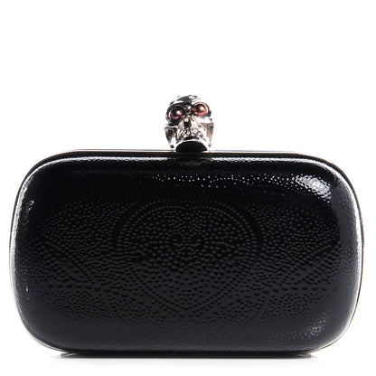 Alexander McQueen Patent Leather Skull Box Clutch Black 1 of 9