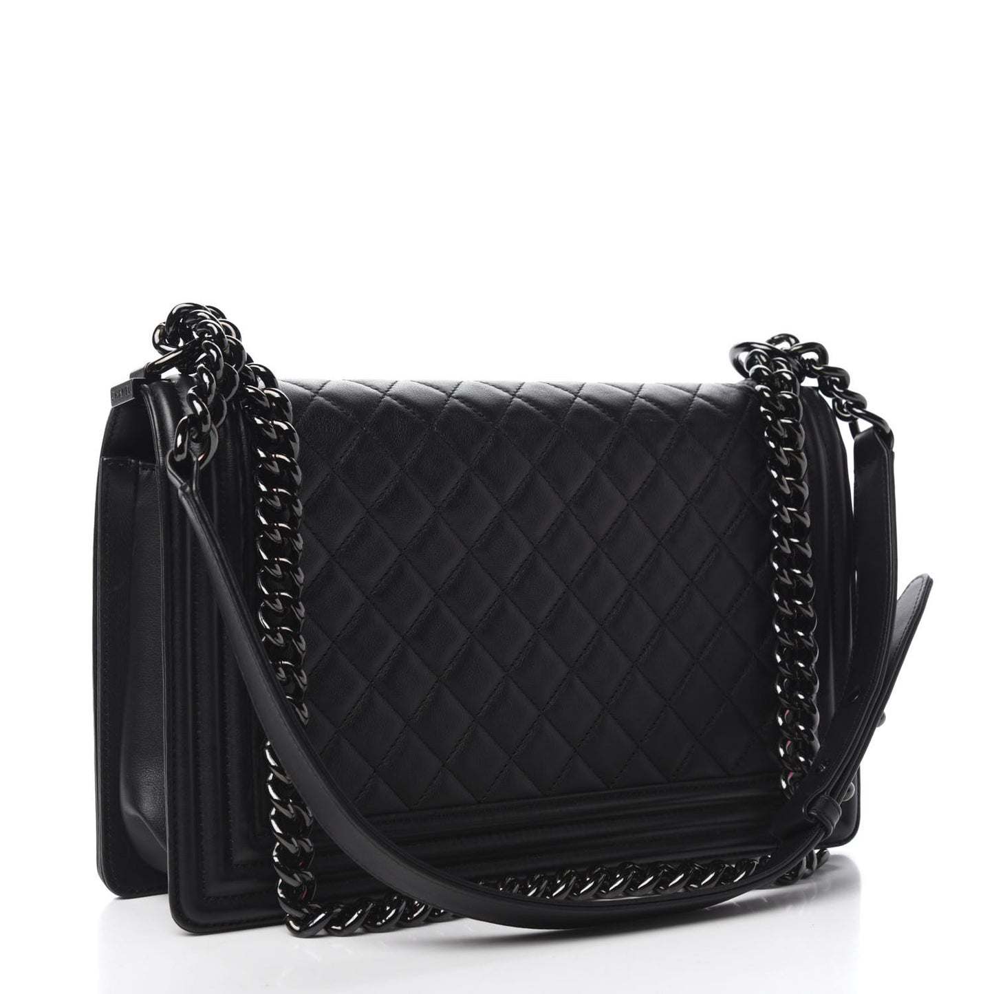 Calfskin Quilted New Medium Boy Flap So Black