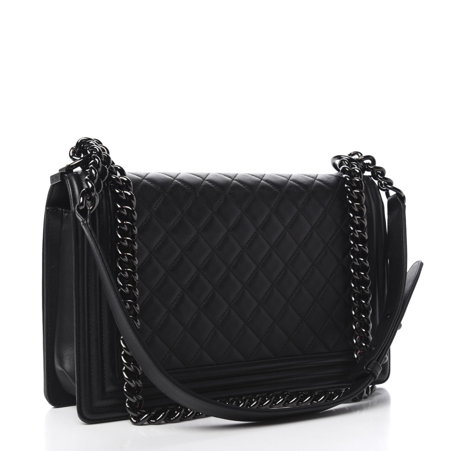 Chanel Calfskin Quilted New Medium Boy Flap So Black 3 of 11