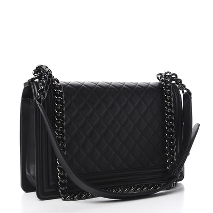 Chanel Calfskin Quilted New Medium Boy Flap So Black 3 of 11