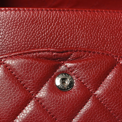 Chanel Caviar Quilted Jumbo Double Flap Dark Red 12 of 13