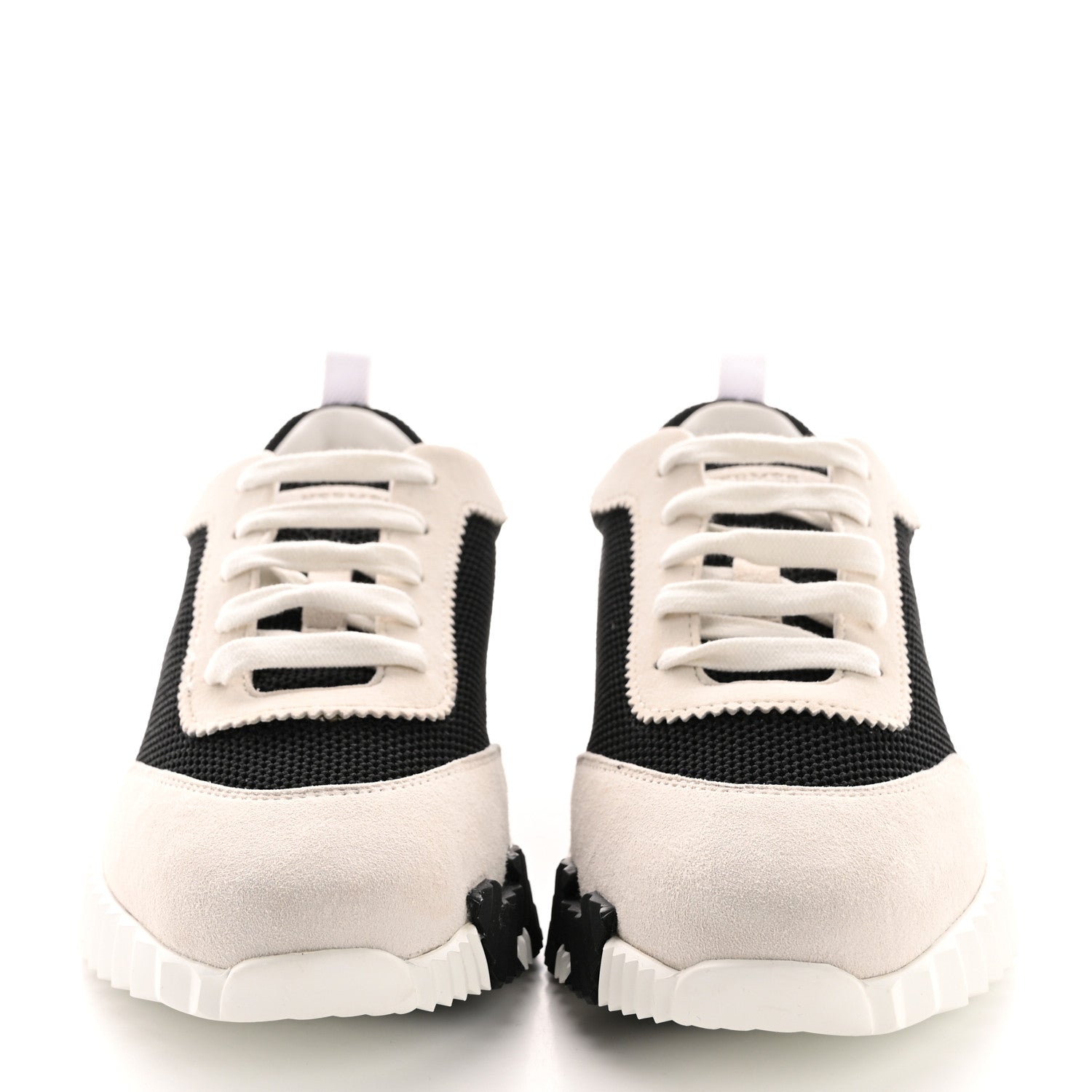 Hermes Air Mesh Suede Goatskin Bouncing Sneakers 39.5 Black Orange 2 of 11