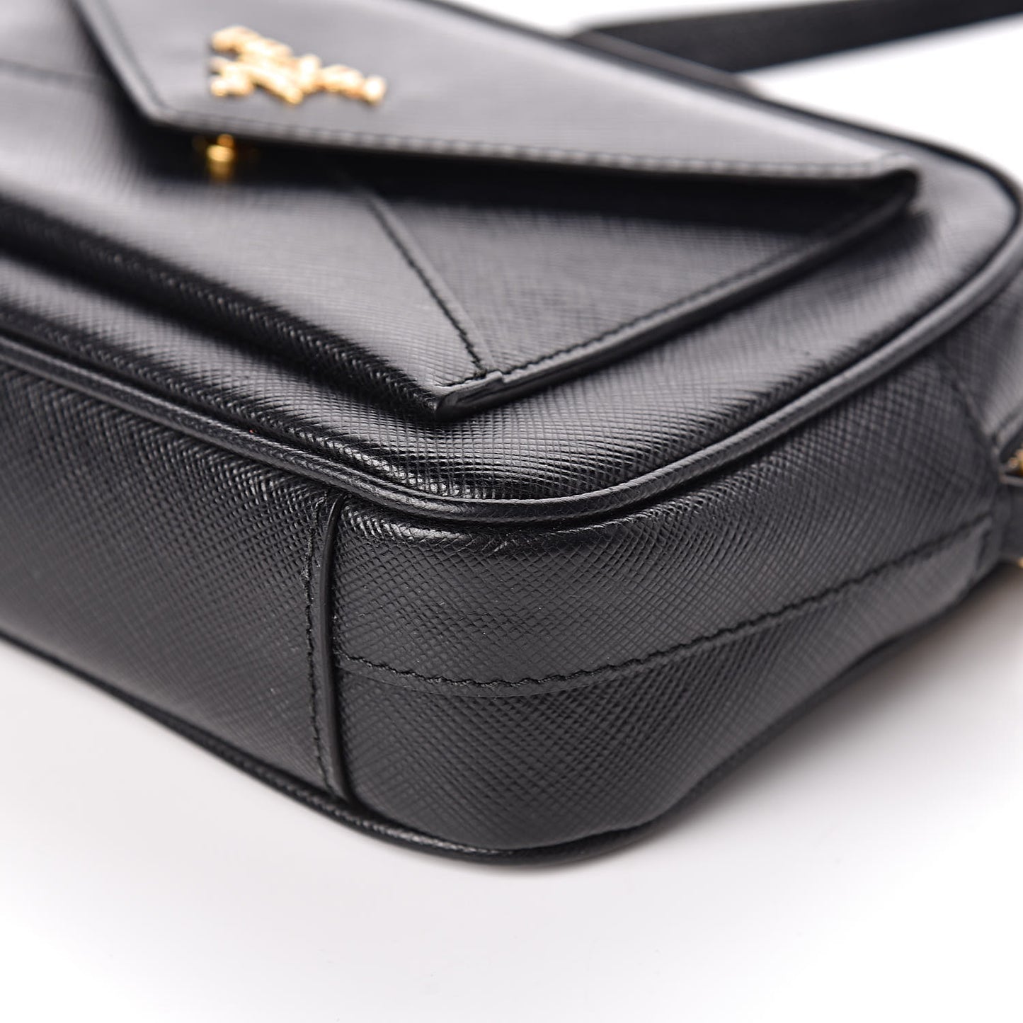 Saffiano Small Camera Crossbody Bag Black