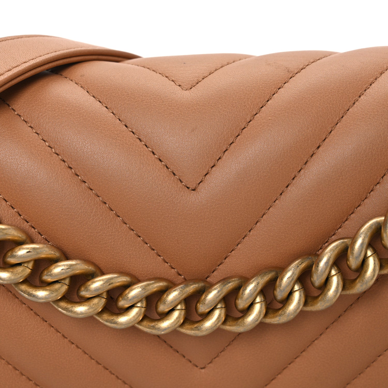 Chanel Calfskin Chevron Quilted Medium Boy Flap Beige 8 of 13