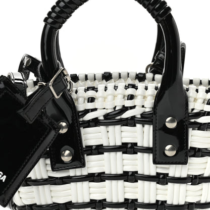 Balenciaga Faux Calfskin XXS Bistro Basket Black White 7 of 9