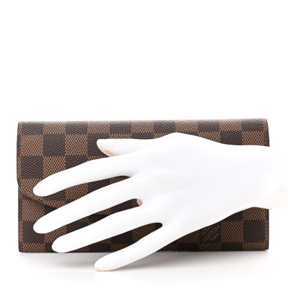 Louis Vuitton Damier Ebene Emilie Wallet Rose Ballerine 2 of 10