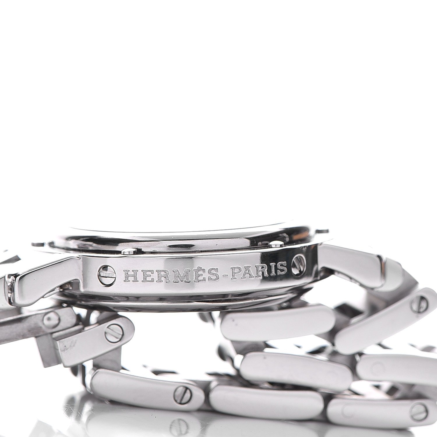 Hermes Stainless Steel 24mm Clipper Quartz Watch Gray 7 of 8