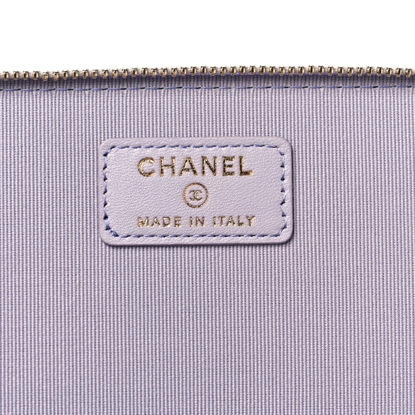 Lambskin Quilted Small Top Handle Vanity Case With Chain Light Purple