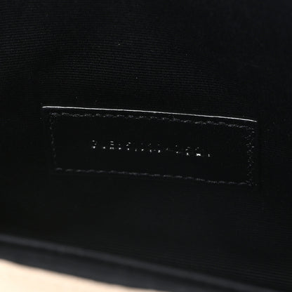 Saint Laurent Grain De Poudre Textured Mixed Matelasse Triquilt Monogram Clutch Dark Beige 6 of 7