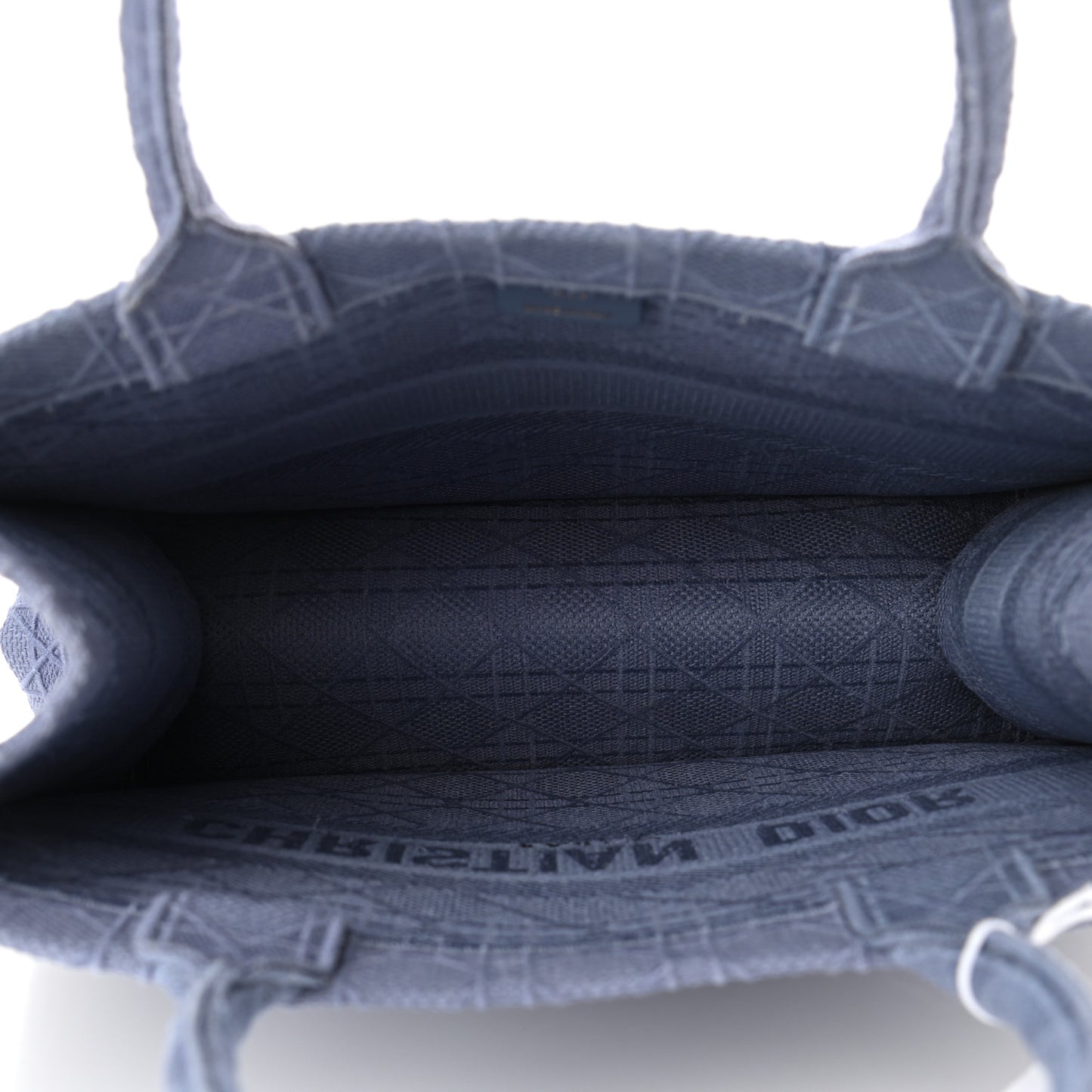 Embroidered Cannage Medium Book Tote Denim Blue