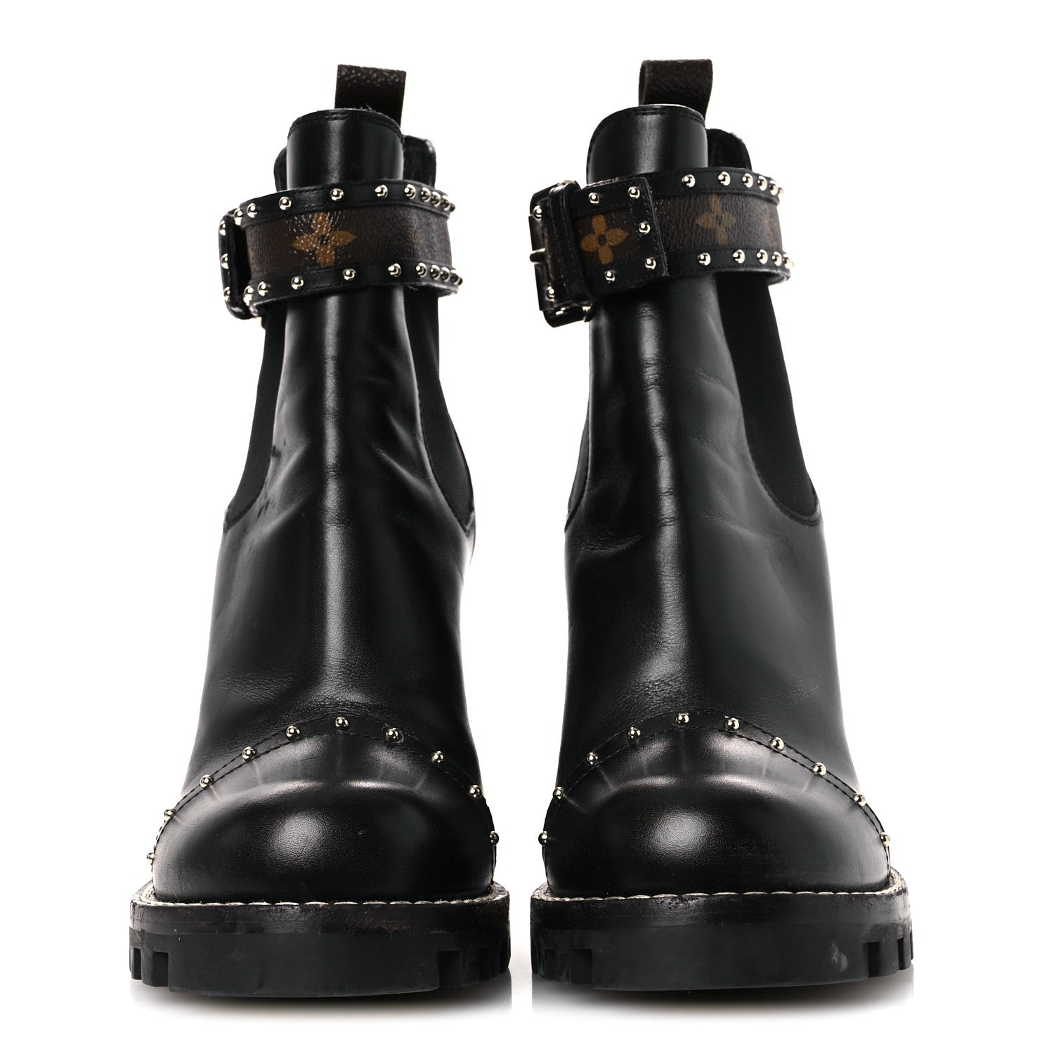 Louis Vuitton Calfskin Monogram Star Trail Chelsea Ankle Boots 39.5 Black 5 of 30