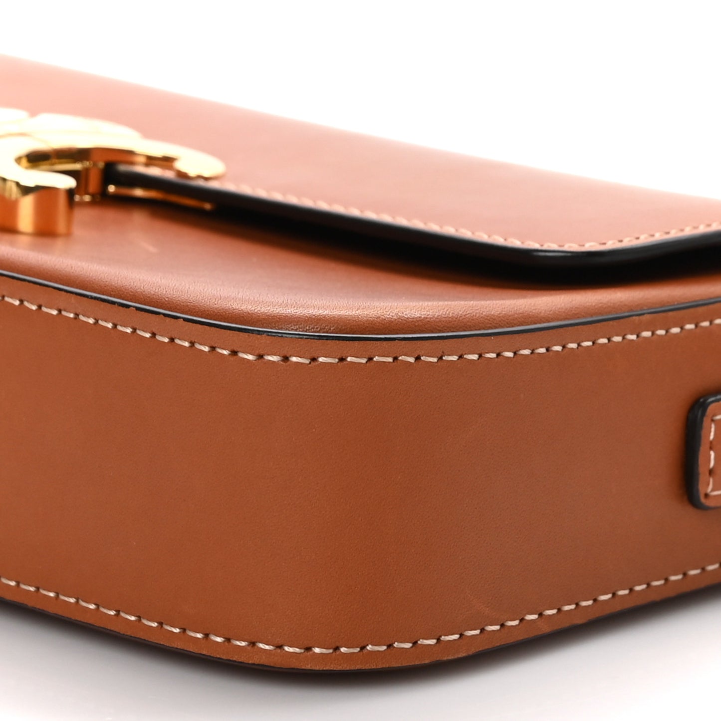 Natural Calfskin Triomphe Shoulder Bag Tan