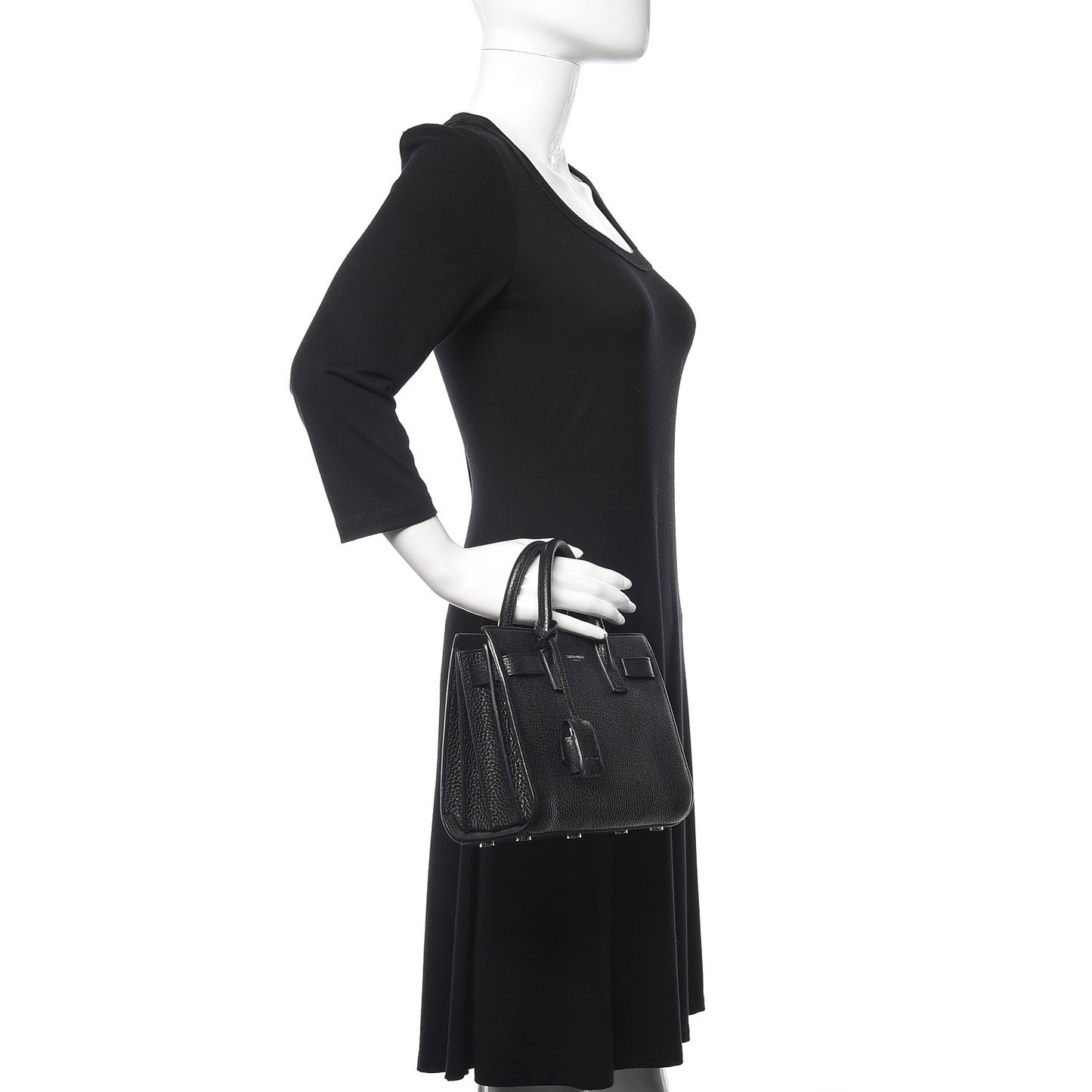 Grained Calfskin Nano Sac De Jour Black